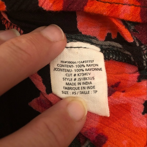 Billabong Black & Red Summer Nights Open-Shoulder Top Size XS - Picture 9 of 9